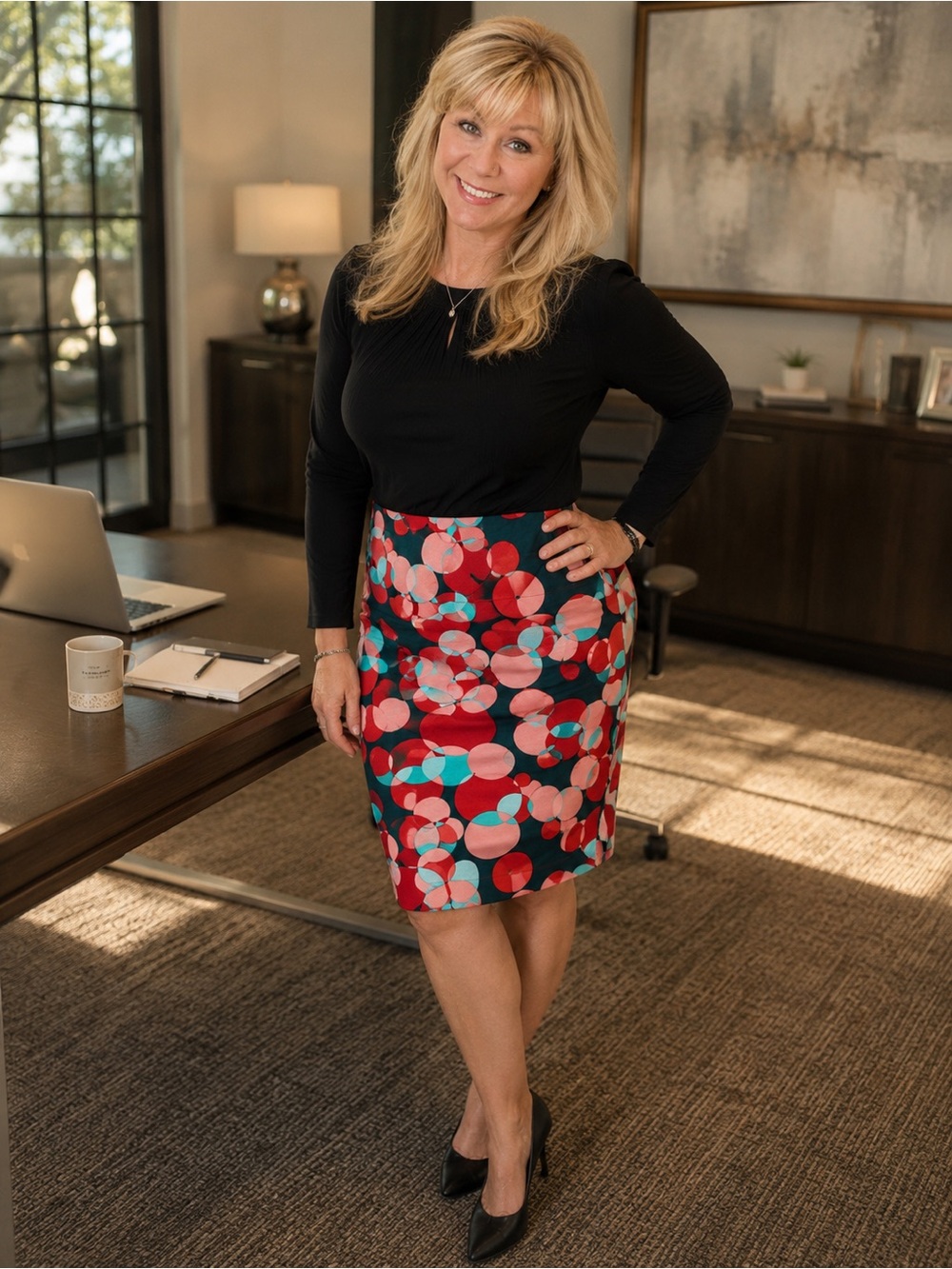 LuLaRoe Women's Multi-Color Cassie Printed Pencil Skirt